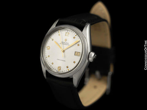 1953 Rolex Oysterdate Vintage Mens Ref. 6094 Handwound Watch - Stainless Steel