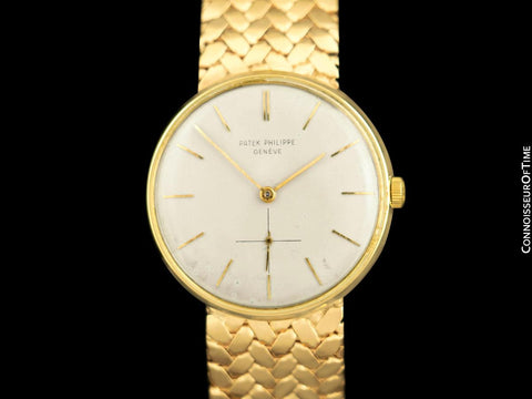 1958 Patek Philippe Vintage Mens Handwound Ref. 2573 18K Gold Bracelet Watch