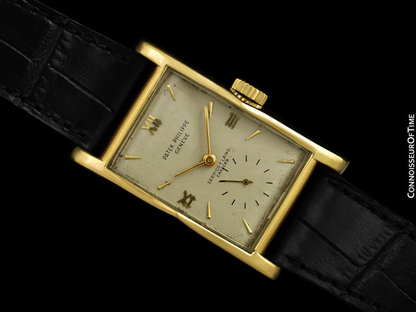 1952 Patek Philippe Vintage Mens Ref. 1588 "Pagoda" Serpico Y Laino Large Rectangular Watch - 18K Gold with Extract