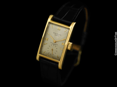 1952 Patek Philippe Vintage Mens Ref. 1588 "Pagoda" Serpico Y Laino Large Rectangular Watch - 18K Gold with Extract