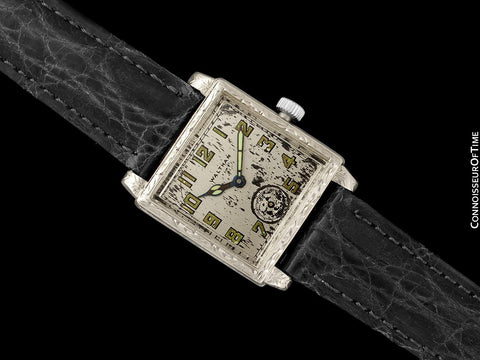 Owned & Worn by World Champion Heavyweight Boxer Jack Dempsey - 1929 Waltham Vintage 14K White Gold Watch