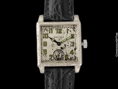 Owned & Worn by World Champion Heavyweight Boxer Jack Dempsey - 1929 Waltham Vintage 14K White Gold Watch