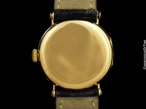 c. 1907 Patek Philippe "Officers Style" Vintage Mens Chronometro Gondolo Watch - 18K Gold