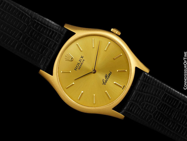 1973 Rolex Cellini Vintage Mens Handwound Dress Watch, Ref. 3804 - 18K Gold
