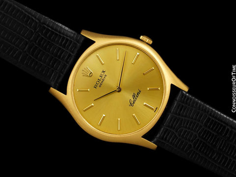 1973 Rolex Cellini Vintage Mens Handwound Dress Watch, Ref. 3804 - 18K Gold