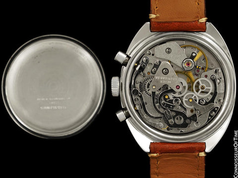 1960's Heuer Retro Vintage Valjoux 7734 Chronograph Mens Watch - Stainless Steel