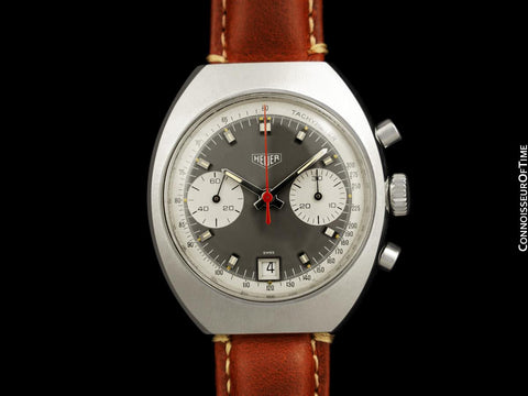 1960's Heuer Retro Vintage Valjoux 7734 Chronograph Mens Watch - Stainless Steel