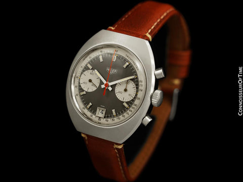 1960's Heuer Retro Vintage Valjoux 7734 Chronograph Mens Watch - Stainless Steel