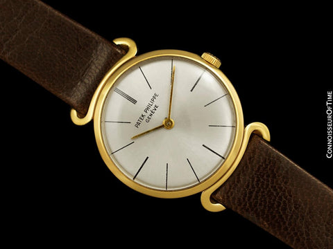 1962 Patek Philippe Vintage Mens Midsize Handwound Dress Watch, Ref. 3442 - 18K Gold with Papers