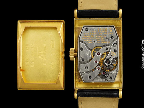 1960's Patek Philippe "Tegola" Vintage Mens Rectangular Watch - 18K Gold