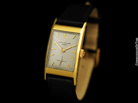 1960's Patek Philippe "Tegola" Vintage Mens Rectangular Watch - 18K Gold