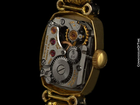 1950's Rolex Vintage Ladies Handwound Watch - 14K Gold & Diamonds