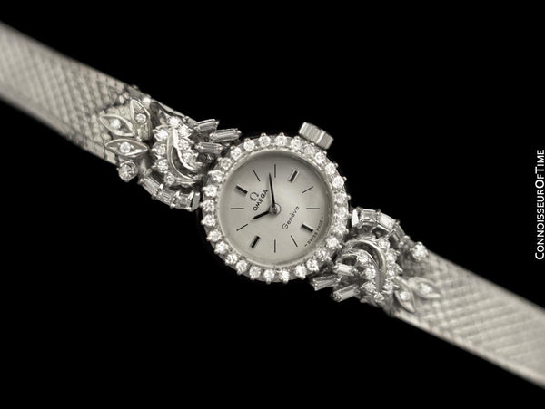 1960's Vintage Ladies Omega Watch - 18K White Gold and Diamonds