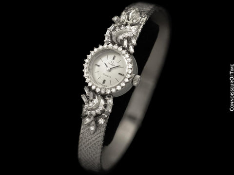 1960's Vintage Ladies Omega Watch - 18K White Gold and Diamonds
