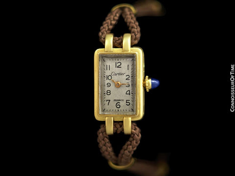 1940's Cartier French Vintage Ladies Handwound Watch - 18K Gold