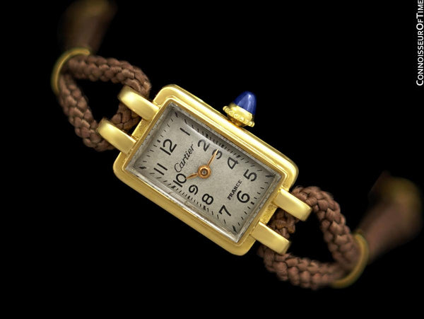 1940's Cartier French Vintage Ladies Handwound Watch - 18K Gold