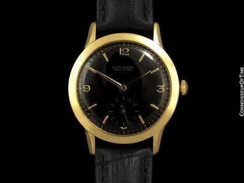1950's Ulysse Nardin Vintage Mens Handwound Explorer Dial Watch - 18K Gold