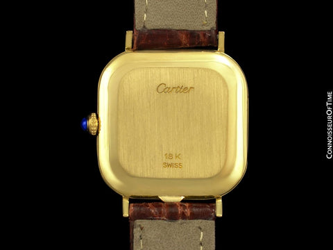 1970 Cartier Vintage Mens Full Size Cushion Dress Watch - Solid 18K Gold
