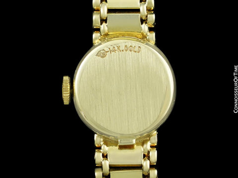 1960's Rolex Vintage Ladies Handwound Watch - 14K Gold & Diamonds