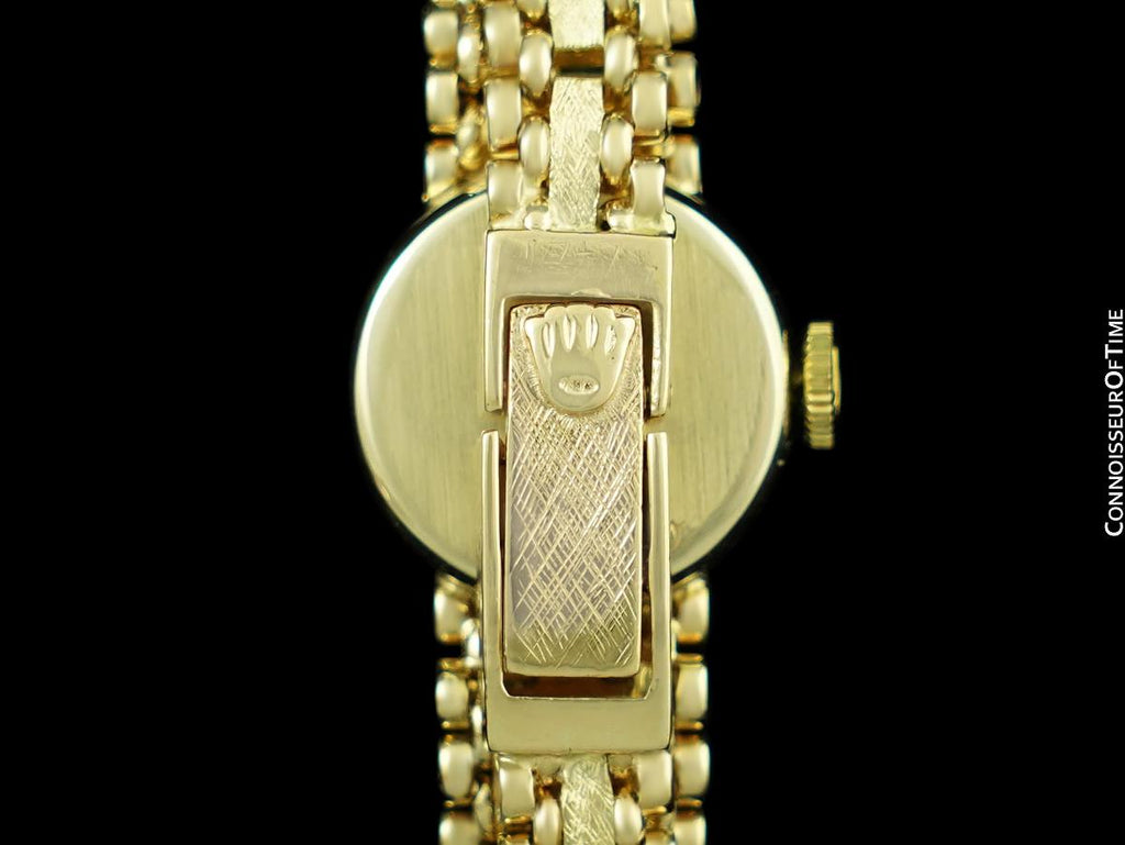 1960's Rolex Vintage Ladies Handwound Watch 14K Gold Diamonds