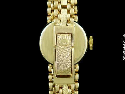 1960's Rolex Vintage Ladies Handwound Watch - 14K Gold & Diamonds