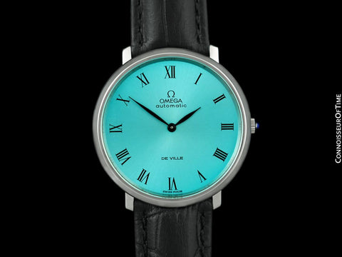 1973 Omega Vintage De Ville Mens Full Size Automatic Watch with Tiffany Blue Dial - Stainless Steel