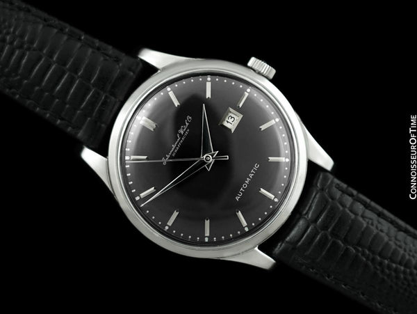 1963 IWC Vintage Mens Watch, Cal. 8531 Automatic with Date and Dark Gray Dial - Stainless Steel