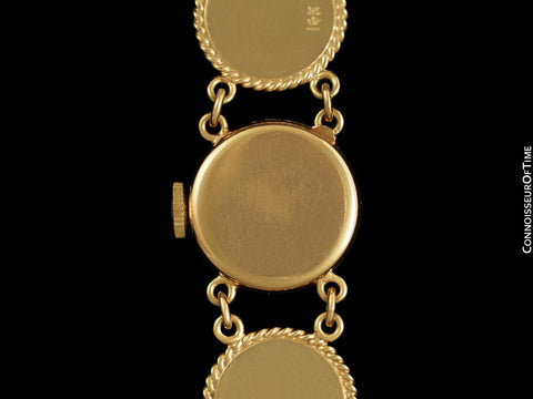 1950's Cresarrow like Tiffany / Girard Perregaux Vintage Ladies Nautical Bracelet Watch - 14K Gold & Essex Crystal