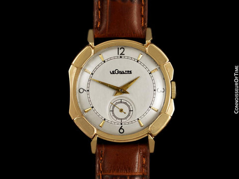 1949 Jaeger-LeCoultre Vintage Mens Watch, Rare Case, 14K Gold - The Pershing