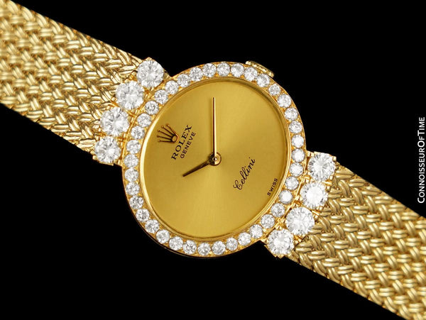 SHIPPING COST ONLY FOR 1986 Rolex Cellini Vintage Ladies Ref. 4081C Watch - 18K Gold & 3 Carats of Diamonds