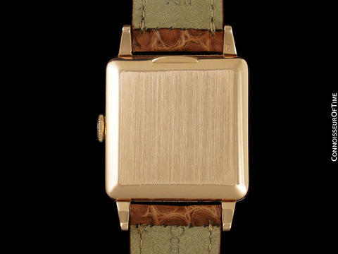 1950's Movado Vintage Mens "In-House" Automatic Cushion Watch - 18K Rose Gold