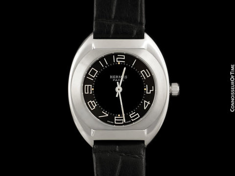 Hermès Espace Mens Midsize Unisex Multi-Function Digital Electronic Watch - Stainless Steel