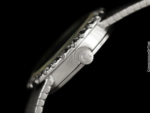 1972 Omega Geneve Vintage Ladies Handwound Watch - Stainless Steel & Diamonds