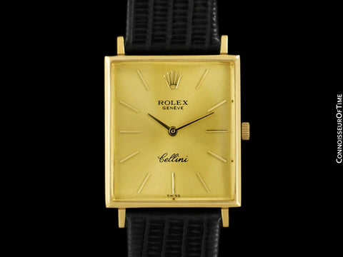 1966 Rolex Cellini Vintage Mens Handwound Rectangular Ref. 3603 Watch - 18K Gold