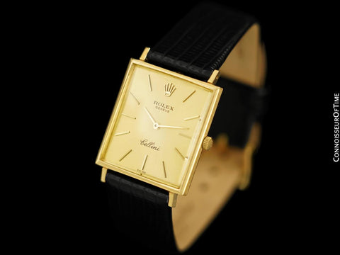 1966 Rolex Cellini Vintage Mens Handwound Rectangular Ref. 3603 Watch - 18K Gold