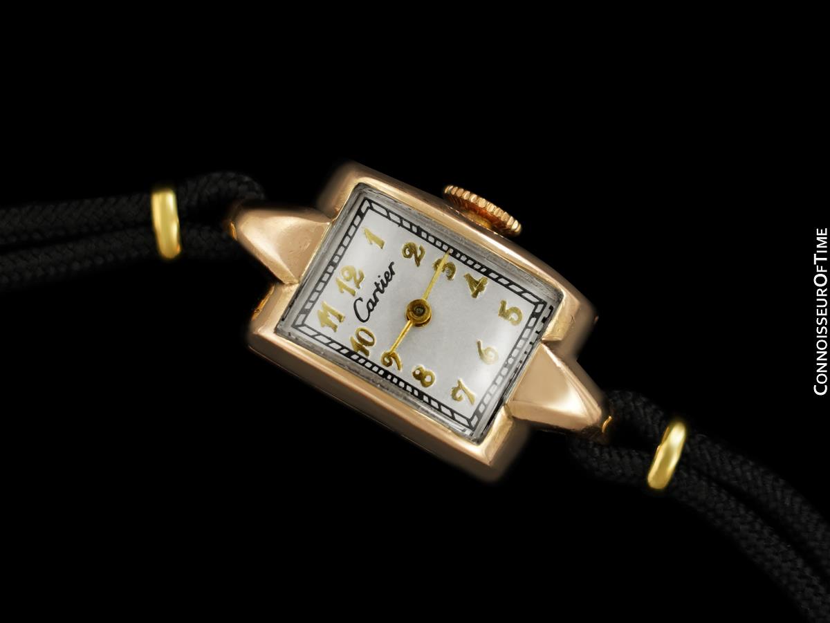 Cartier　VINTAGE 1940's Cartier Vintage Classic Ladies Handwound Watch - 14K