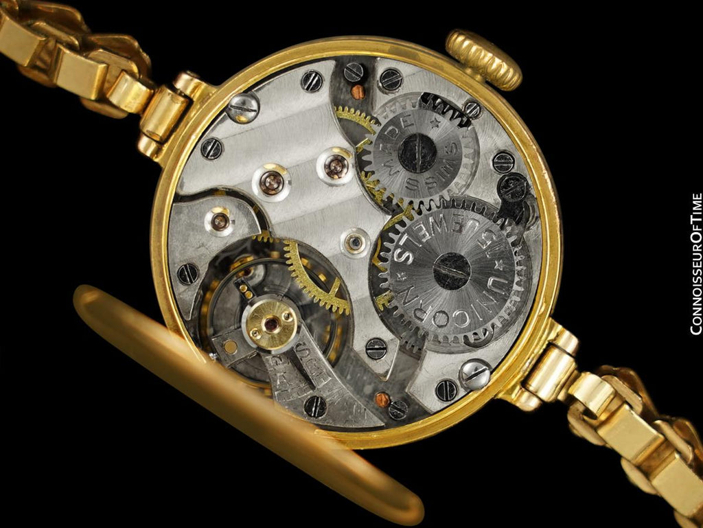 1920's Rolex Unicorn Ladies Vintage Art Deco Watch 9K Rose Gold