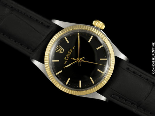 1967 Rolex Oyster Perpetual Classic Mens Midsize Unisex 31mm Vintage Watch - 18K Gold & Stainless Steel