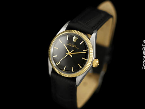 1967 Rolex Oyster Perpetual Classic Mens Midsize Unisex 31mm Vintage Watch - 18K Gold & Stainless Steel