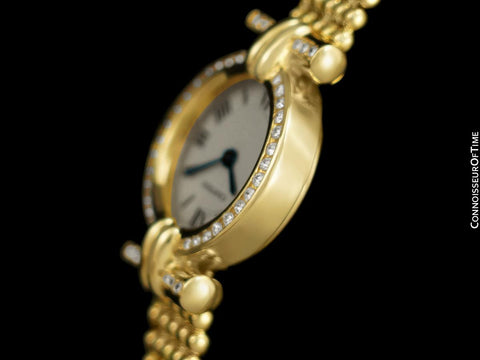 Cartier Colisee (Rivoli) Ladies Bracelet Watch - 18K Gold & Cartier Factory Set Diamonds
