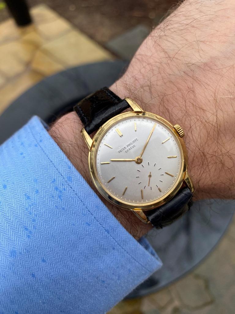 1957 Patek Philippe Vintage Mens Calatrava Watch, Ref. 2484 - 18K Gold -  Connoisseur of Time