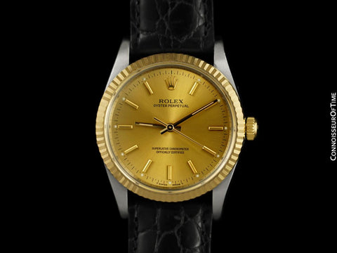 Rolex Oyster Perpetual Mens Two-Tone Ref. 14233 Watch - Stainless Steel & 18K Gold