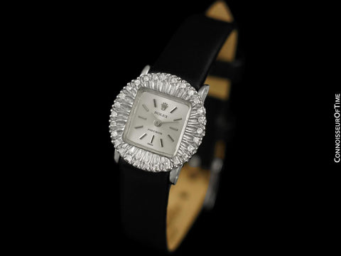 1973 Rolex Ladies Vintage Dress Watch - 18K White Gold & Diamonds