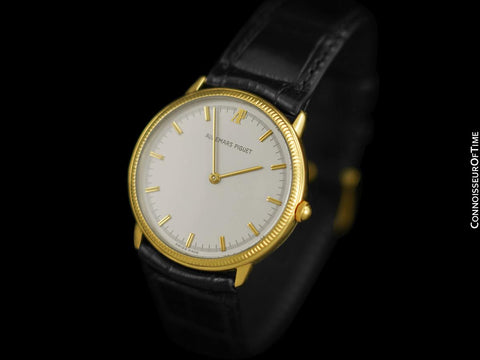 Audemars Piguet Mens Midsize 18K Gold Dress Watch - Buckle & Pouch