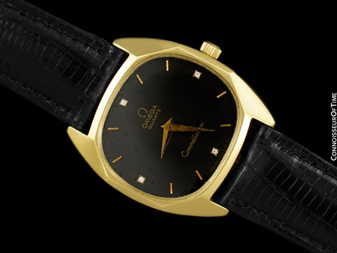 1978 Omega Constellation Mens Vey Rare & Cool Vintage Accuset Watch - 18K Gold & Diamonds
