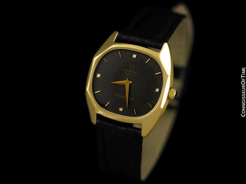 1978 Omega Constellation Mens Vey Rare & Cool Vintage Accuset Watch - 18K Gold & Diamonds