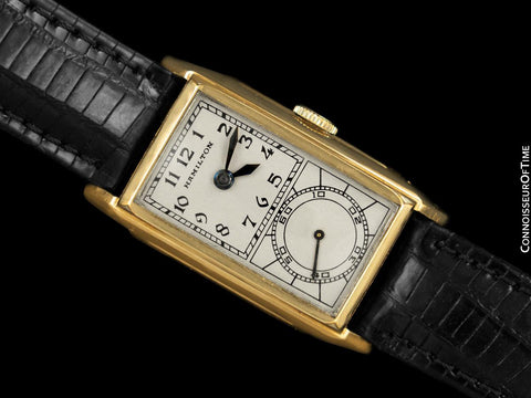 1935 Hamilton Seckron Vintage Duo Dial 14K Gold Filled Mens Watch - Doctor's Watch