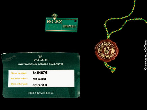 1984 Rolex Submariner Vintage Mens Ref. 16800 Stainless Steel Watch - Box & Service Card