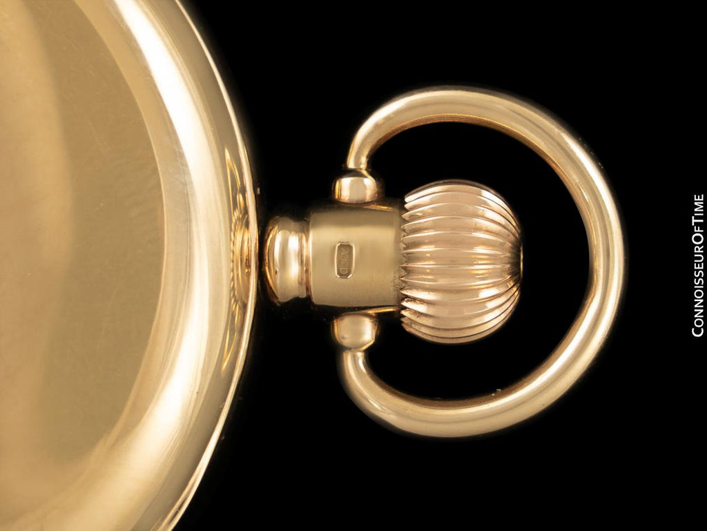 1925 Rolex Vintage Antique Mens Hunter Case Pocket Watch, 49mm 9K Solid Gold