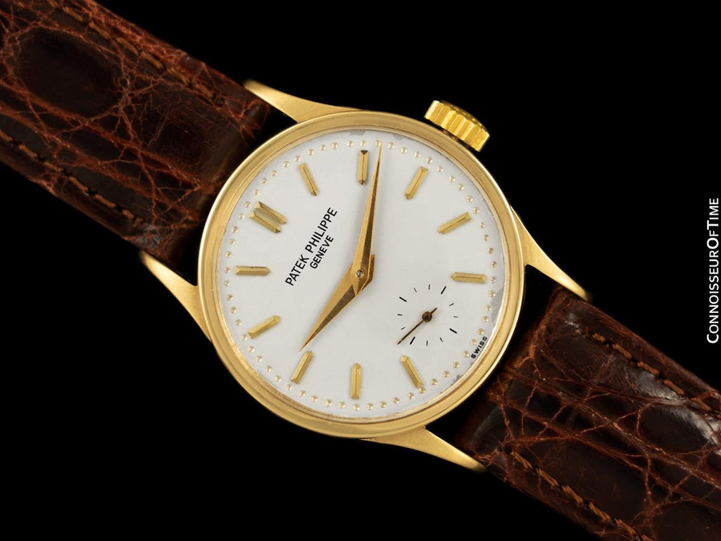 Gold Patek Philippe Calatrava Ref. 96 vintage wristwatch, made in 1953 -  Black Bough | Ludlow